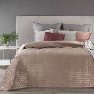 Cuvertură de pat matlasată cu două fețe din catifea bej Lăţime: 170 cm | Lungime: 210 cm