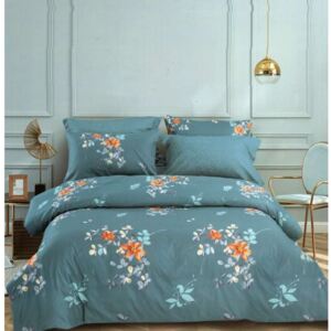 Lenjerie de pat elegantă în turcoaz 3 părți: 1buc 160 cmx200 + 2buc 70 cmx80