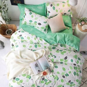 Lenjerie de pat originală pe două fețe, verde, cu lenjerie de pat 4 părți: 1buc 160 cmx200 + 2buc 70 cmx80 + cearșaf de pat