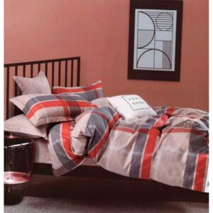 Lenjerie de pat confortabilă în roșu 3 părți: 1buc 180 cmx200 + 2buc 70 cmx80