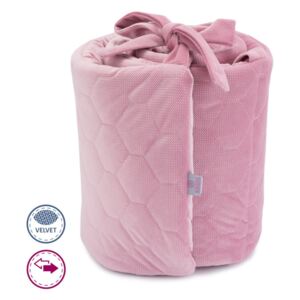 Protecție cu umplutură pentru pătuț – roz 210x25 cm