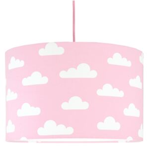Lampă textilă de agățat – model cu nori roz