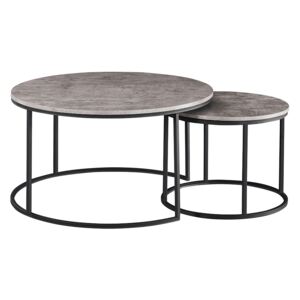 Zondo Set 2 mese de cafea Ilak (beton + negru)