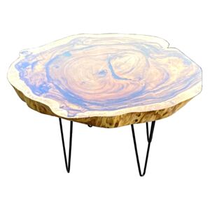 Masa rotunda din lemn exotic de suar, L