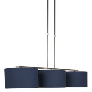 Lampă suspendată din oțel cu umbră albastru antic 35 cm - Combi 3 Deluxe