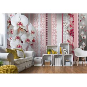 Fototapet - Luxury Floral Design Orchids Pink Papírová tapeta - 184x254 cm
