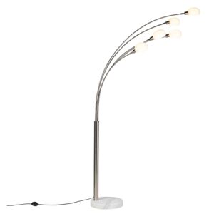 Lampă de podea design oțel cu 5 lumini - Sixties Marmo