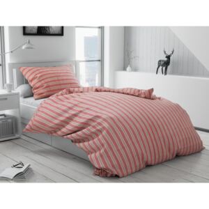 Lenjerie de pat din bumbac cu motiv Dungi, rosie Dimensiune lenjerie de pat: 70x90 cm, 140x200 cm