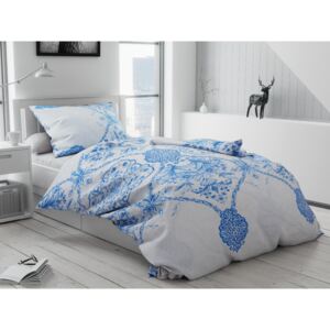 Lenjerie de pat bumbac Blue Onion albă Dimensiune lenjerie de pat: 70x90 cm, 140x200 cm
