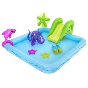 Piscina gonflabila cu loc de joaca pentru copii, Fantastic Aquarium Multicolor, L239xl206xH86 cm