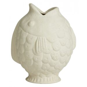 Vaza alba din ceramica 19 cm Ducie Fish Nordal