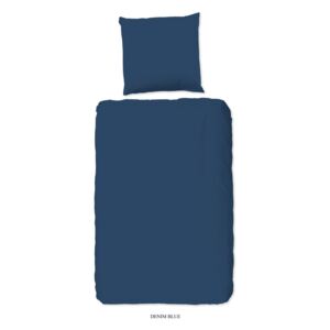 Lenjerie din bumbac pentru pat de o persoană Good Morning Universal, 140 x 220 cm, albastru