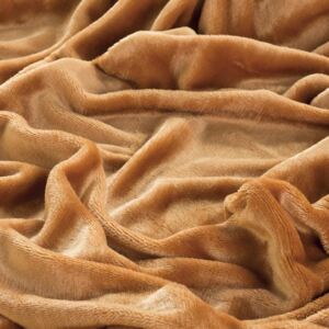 Asternut elastic din microflanel aluniu pat dublu