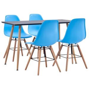 Set mobilier de bucătărie, 5 piese, albastru, material plastic