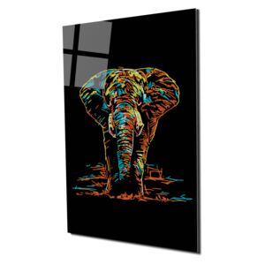 Tablou din sticla acrilica - colorful elephant