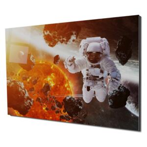 Tablou din sticla acrilica - astronaut floating in space