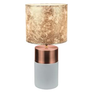 Lampă de masă, gri-maro/roz-auriu/model auriu, QENNY TIPUL 18