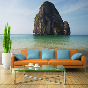 Fototapet Bimago - Rock formation by shoreline, Andaman Sea, Thailand + Adeziv gratuit 200x154 cm
