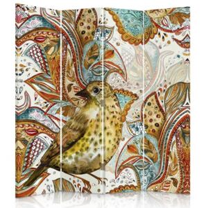 CARO Paravan - Oriental Bird | cvadripartit | reversibil 145x150 cm