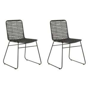 Set de 2 scaune BERITO, negre, 56 x 51 x 85 cm