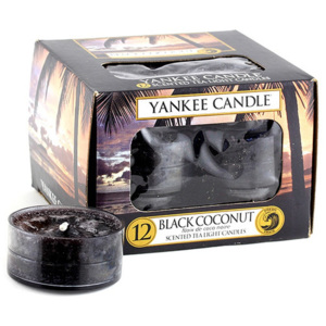 Set 12 lumânări parfumate Yankee Candle Black Coconut, timp de ardere 4 - 6 ore