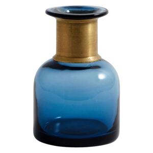 Vaza din sticla albastra si alama 11 cm Ring S Nordal