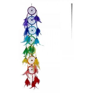 Set 7 dreamcatchere culorile curcubeului 7 x 8 cm