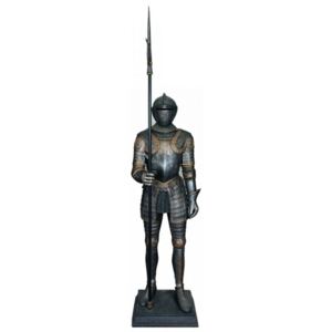 Statueta Cavaler Medieval cu Lance - marime naturala - 185 cm