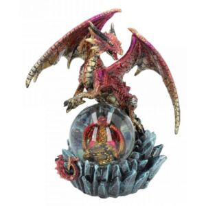 Statueta dragon cu glob Oracolul de Rubin 19 cm