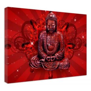 CARO Tablou pe pânză - Buddha In Red 50x40 cm
