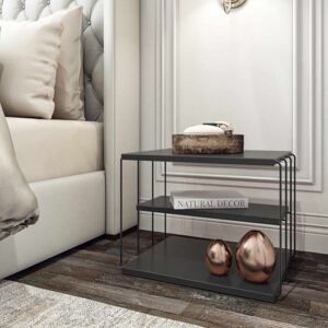 NOPTIERA JOE,50X40X34 CM,ANTRACIT/NEGRU,CADRU METAL,PAL MELAMINAT 18 MM