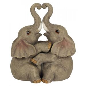 Set statuete Familia de Elefanti - imbratisare
