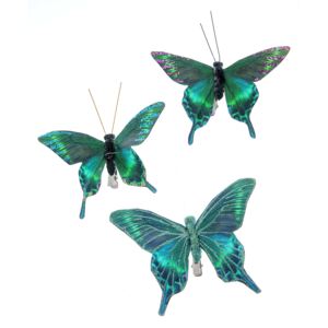 Set 3 fluturi verzi, decorativi