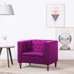 Fotoliu cu tapițerie din catifea, 86 x 67 x 71 cm, violet