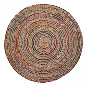 Covor rotund multicolor din iuta 100 cm Samy La Forma