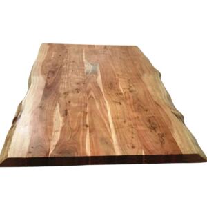 Masă de dining Freya Acacia 56 mm, 79x100x200 cm, lemn/ metal, maro