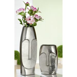 Vaza Bulbous, aluminiu, argintiu, 15x23x10 cm