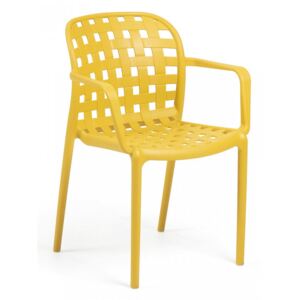 Scaun galben din plastic pentru interior sau exterior Onha La Forma
