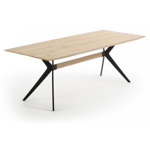 Masa din lemn stejar cu picioare negre din otel 160x90 cm Amethyst La Forma