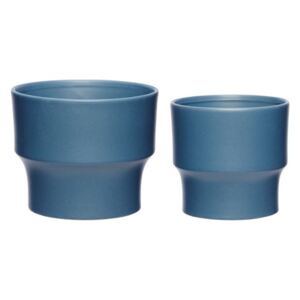 Set ghivece albastre din ceramica 13x12 si 16x13 cm Hubsch