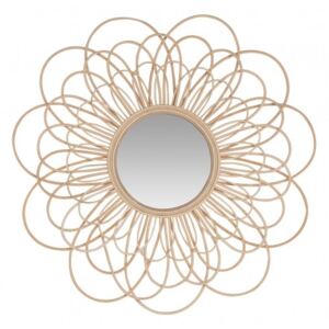 Oglinda rotunda din ratan maro 85 cm Flower Versmissen