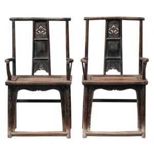Set 2 scaune maro din ulm 59x46x117 cm Armchair Versmissen