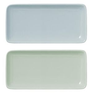 Platou dreptunghiular ceramica 30x15 cm albastru/verde Olivia Bloomingville