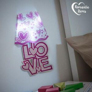 Autocolant pentru perete cu LED Inimioare, Romantic Items, Valentine's Day