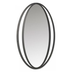 Oglinda ovala din metal negru 100 cm Momoe La Forma
