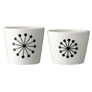 Set 2 ghivece pentru flori ceramica alb/negru Bloomingville