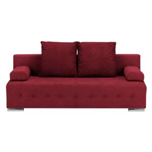 Canapea extensibilă cu 3 locuri și spațiu pentru depozitare Melart Suzanne, roșu închis