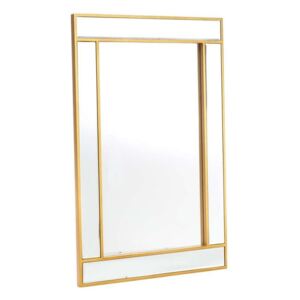 Oglinda dreptunghiulara cu rama aurie din lemn 90x60 cm Gold Ixia