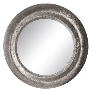 Oglinda rotunda din metal arginitu mat 54 cm Silver Ixia