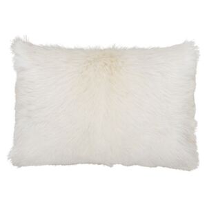 Perna decorativa dreptunghiulara crem din blana si poliester 30x50 cm Goat Fur LifeStyle Home Collection